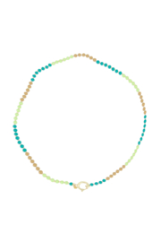 Ketting mix kralen - zomerblauw | Zusss