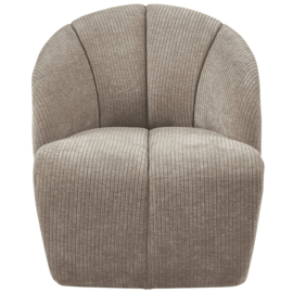 377463-D | Mojo draaifauteuil - ribstof donkerzand | WOOOD