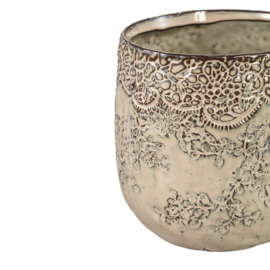 728838 | Lilly-Eva pot flower pattern M - beige | PTMD