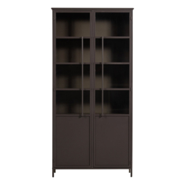 375041-D | Exhibit XL 2-drs vitrinekast - metaal donkerbruin | WOOOD