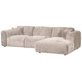 375073-N | Cloud chaise longue rechts - geweven chenille naturel | WOOOD