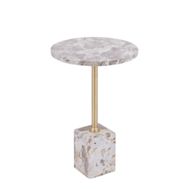 733124 | Ebe sidetable low - beige marble | PTMD