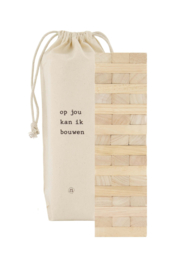 Houten spelletje jenga op jou kan ik bouwen - naturel | Zusss - Verwacht vanaf week 39!