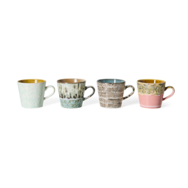 KST0256 | 70s ceramics: cappuccino mugs, me-time (set of 4) | HKliving - Medio oktober verwacht!
