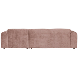 375073-T | Cloud chaise longue rechts - geweven chenille taupe/roze | WOOOD