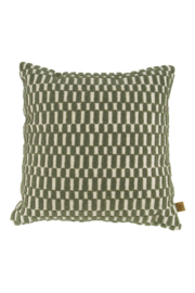 Kussen corduroy/velvet 45x45cm - off white/groen | Zusss -  Wordt verwacht!
