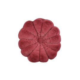 726216 | Lilymay flower cushion round - burgundy | PTMD