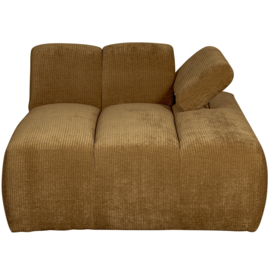 377459/60-H | Mojo chaise longue element (links of rechts) - ribstof honinggeel | WOOOD