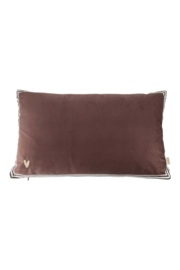 Kussen velvet hartje 50x30cm - donkerbruin | Zusss 