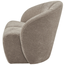 377463-D | Mojo draaifauteuil - ribstof donkerzand | WOOOD