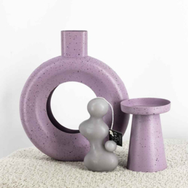 HB7603 | Metalen kaarsenstandaard laag - lila dots | HomeBound by KY
