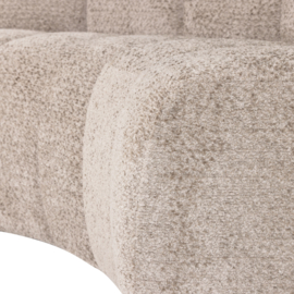 377902-WD | Mojo eetbank half ronde hoek met rugleuning - wollig donkerzand | WOOOD