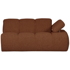 377454/5-RM | Mojo 1,5-zits element met arm (links of rechts) - bouclé roestbruin melange | WOOOD