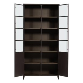 375041-D | Exhibit XL 2-drs vitrinekast - metaal donkerbruin | WOOOD