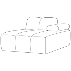 377459/60-R | Mojo chaise longue element (links of rechts) - ribstof roestbuin | WOOOD