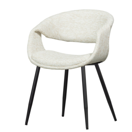 377505-NZ | Yossi eetkamerstoel - naturel met metalen poot zwart | WOOOD