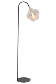 1851527 | Vloerlamp 28x45x160 cm RAKEL - mat zwart+smoke | Light & Living