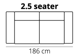 2,5-zits smalle arm - Kreta 186x94 cm | Het Anker