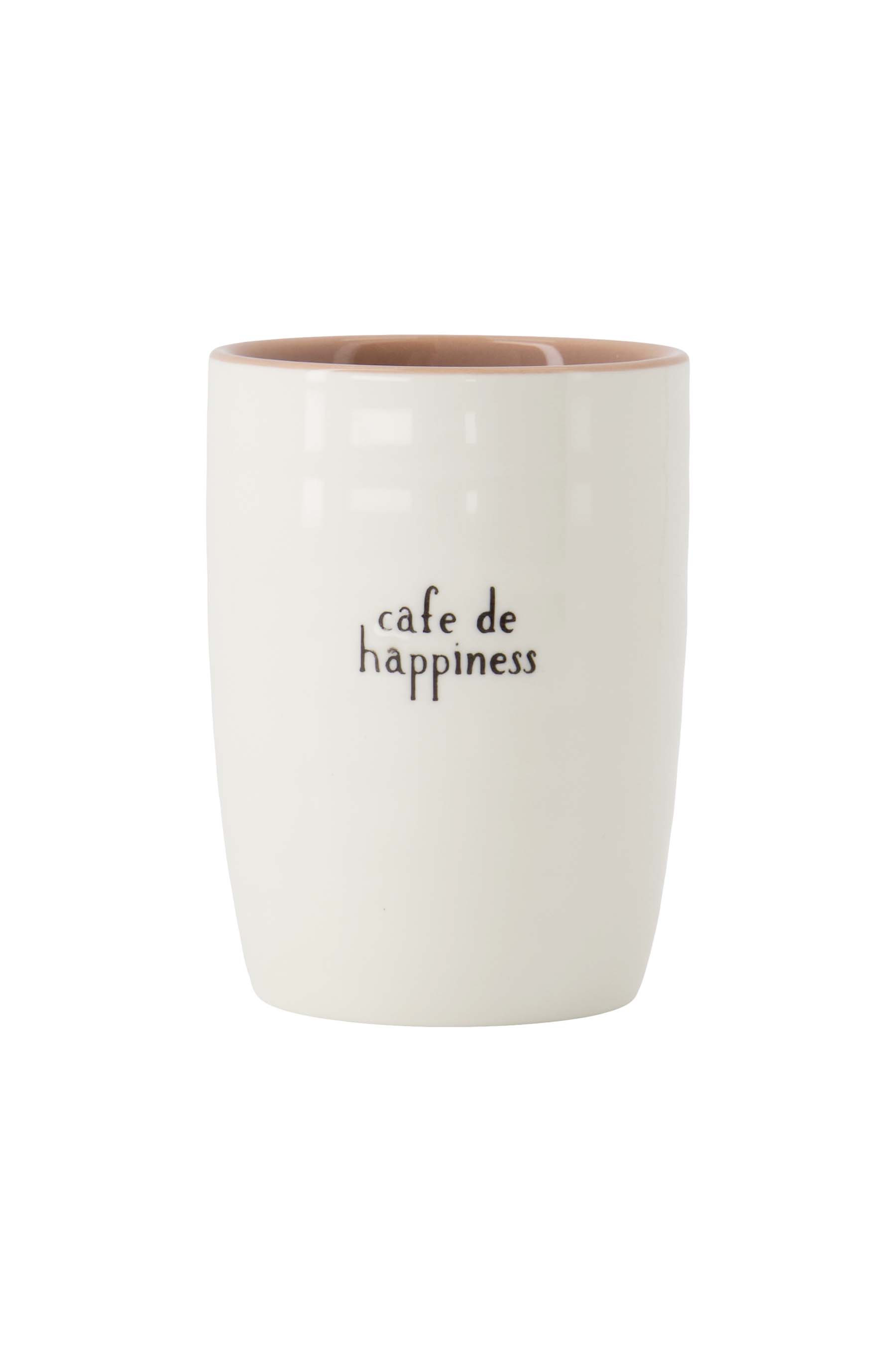 Koffiemok cafe de happiness - wit/zwart | Zusss - Wordt verwacht!