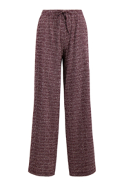 Jersey broek met grafische print - port/wit | Zusss 