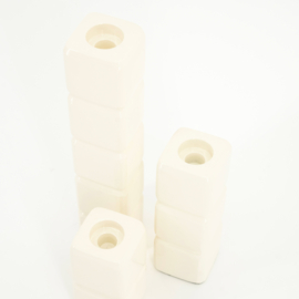 240002 | Candleholders Cube (set of 3) - beige | By-Boo 
