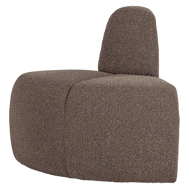 377901- BM | Mojo eetbank hoek rond rugleuning - boucle bruin melange | WOOOD