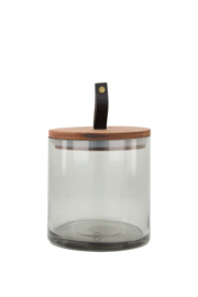 Glazen voorraadpot met houten deksel - M | Zusss