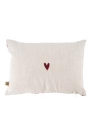 Kussen dreamteam 35x25cm - donkerrood/peper en zout | Zusss 