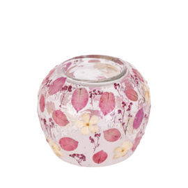 735990 | Ailla tealight with dried flowers L - pink | PTMD