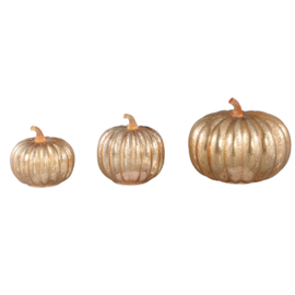 727766 | Pumpa glass pumpkin LED light M - gold | PTMD