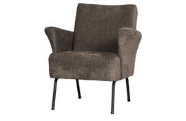  801138-G | Muse fauteuil - grof geweven stof grijs/bruin | BePureHome