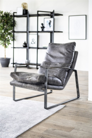  92090 | Fauteuil Lex - antraciet vintage leer | Eleonora