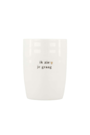 Koffiemok ik zie je graag  - wit/zwart | Zusss 