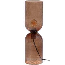 375034-B | Gigi tafellamp - gehamerd glas bruin | WOOOD