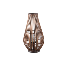 721621 | Lysia lantern with glass S - brown bamboo | PTMD 