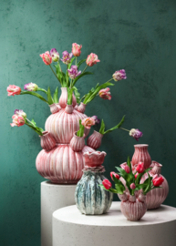 725185 | Nolou tulip vase ribbed XS - pink | PTMD