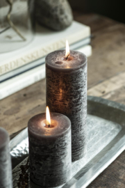 4176-16 | Rustic candle - dark grey Ø:7 H:10 | Ib Laursen