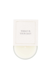 Geurkaarsje in wikkel today is your day - wit/bruin | Zusss - Binnenkort verwacht!