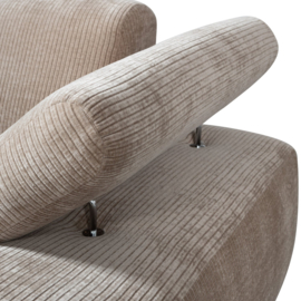 377459/60-D | Mojo chaise longue element (links of rechts) - ribstof donkerzand | WOOOD
