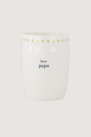 Koffiemok lieve papa - wit/lichtgroen | Zusss 