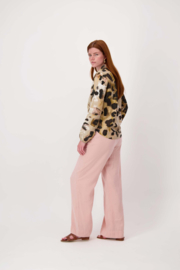  Nep overslag blouse met print - choco/sand/light pink | Zusss