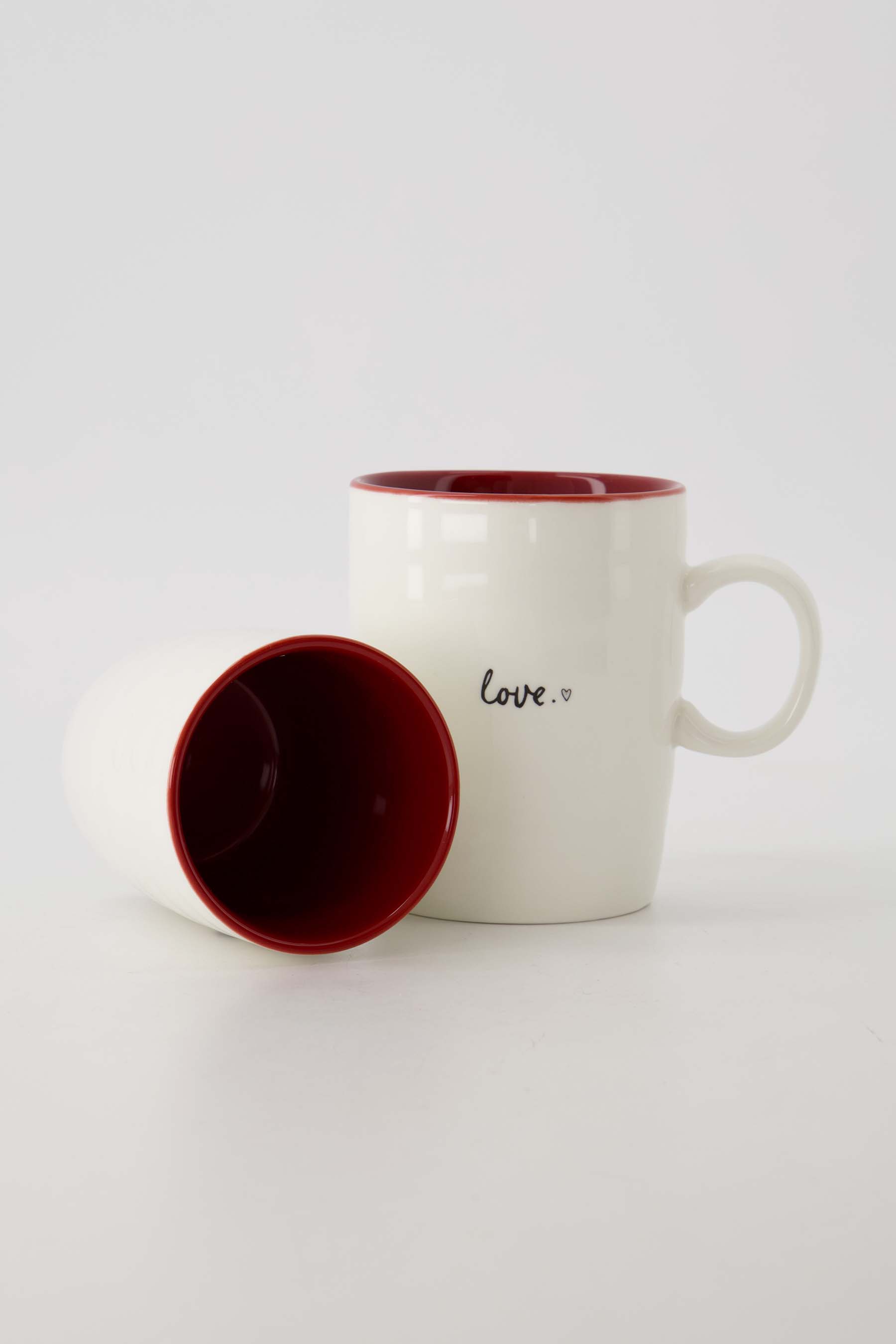 Koffiemok love - wit/rood | Zusss