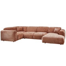 375074-E | Cloud hoekbank links - geweven chenille terra | WOOOD