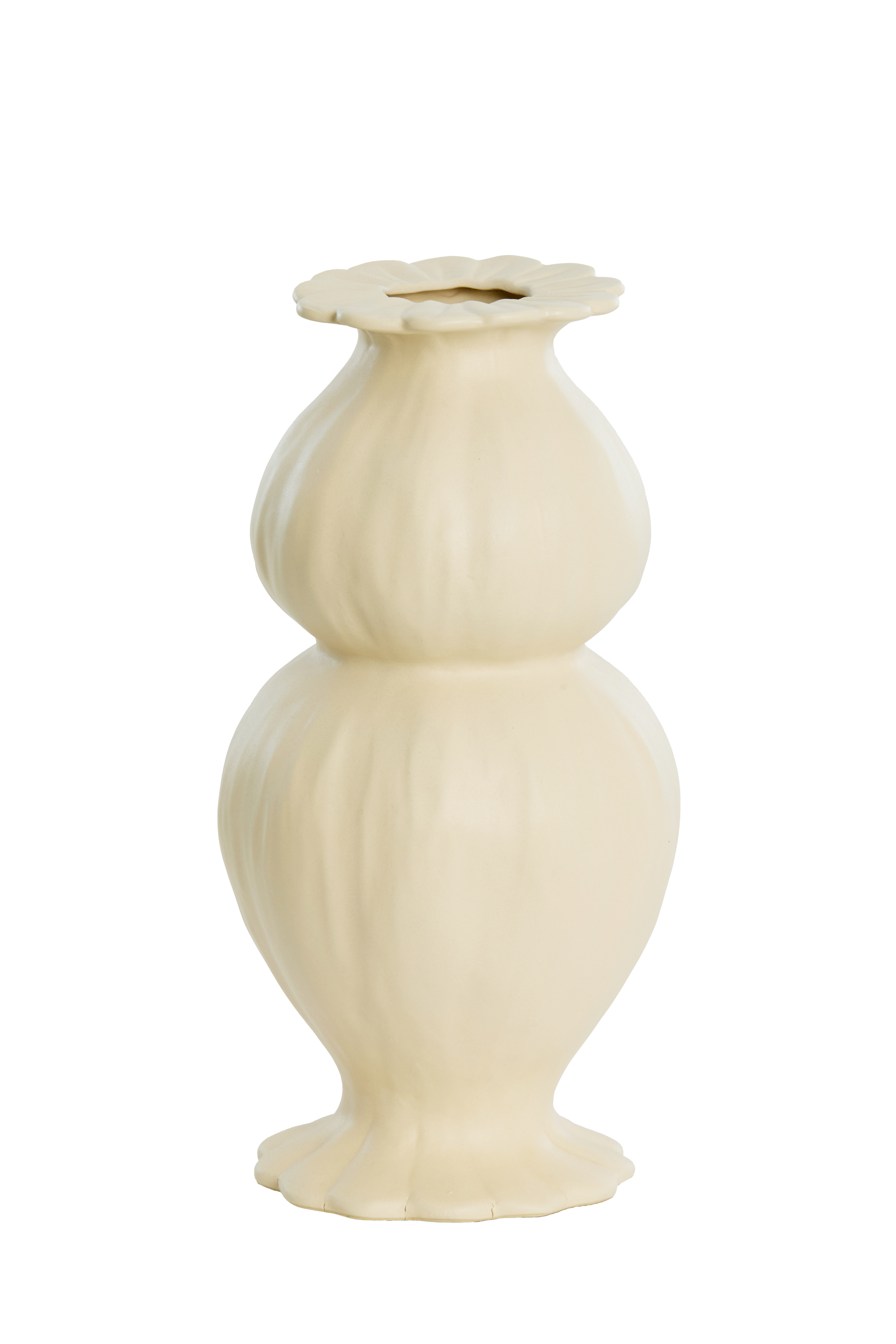 5733143 | Vaas deco Ø16x32 cm REWA - keramiek crème | Light & Living