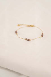 Armband met steentjes - amber /goud | Zusss