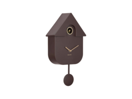 KA6094DB | Wall clock modern cuckoo Oro - earth brown | Karlsson by Present Time