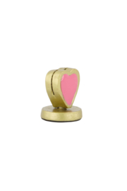 Kaartenstandaard metaal hartje - roze/goud | Zusss 