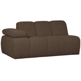 377454/5-BM | Mojo 1,5-zits element met arm (links of rechts) - bouclé bruin melange | WOOOD