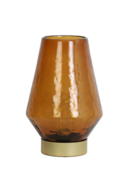 1866261 | Tafellamp LED Ø16x23,5 cm JAYA - glas bruin+goud | Light & Living 