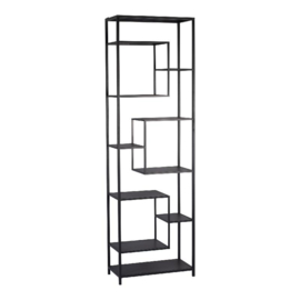 706836 | Duana playful black iron open cabinet high | PTMD